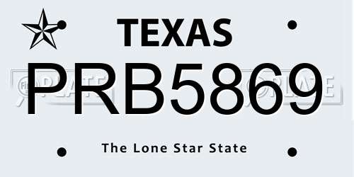 PRB5869 Texas License Plate