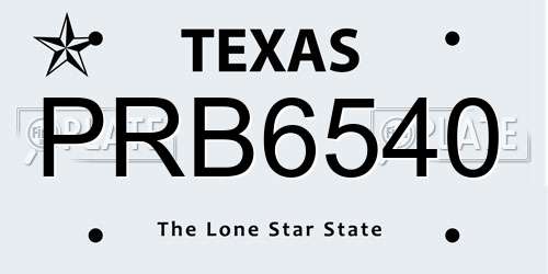 PRB6540 Texas License Plate