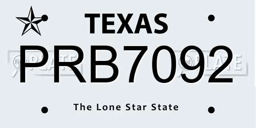 PRB7092 Texas License Plate