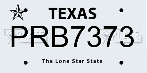 PRB7373 Texas License Plate