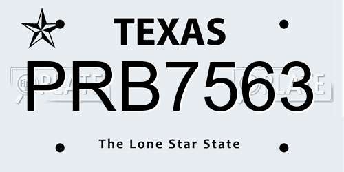 PRB7563 Texas License Plate