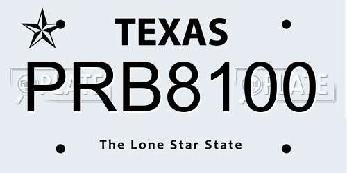 PRB8100 Texas License Plate