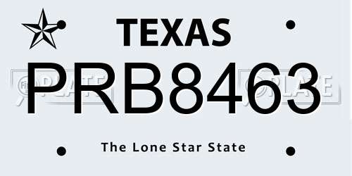 PRB8463 Texas License Plate