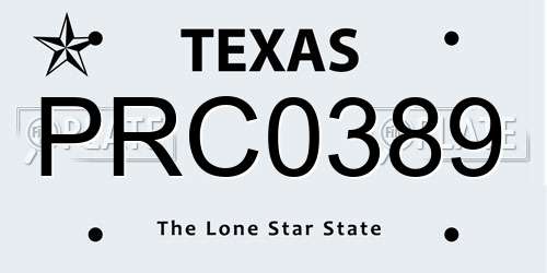 PRC0389 Texas License Plate