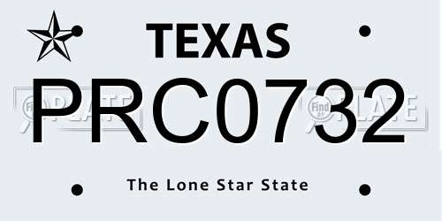 PRC0732 Texas License Plate
