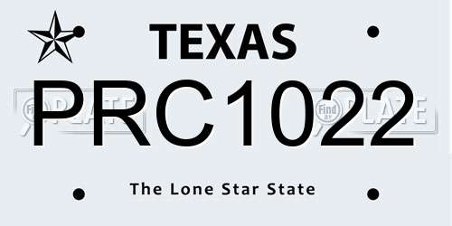 PRC1022 Texas License Plate