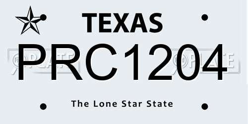 PRC1204 Texas License Plate