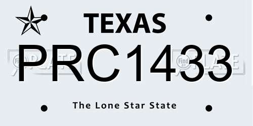 PRC1433 Texas License Plate