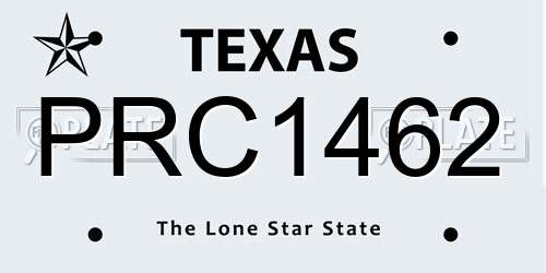 PRC1462 Texas License Plate
