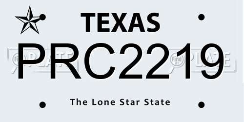 PRC2219 Texas License Plate