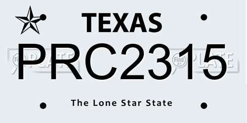 PRC2315 Texas License Plate