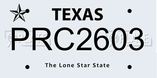 PRC2603 Texas License Plate