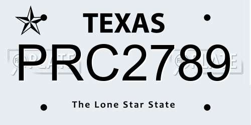 PRC2789 Texas License Plate