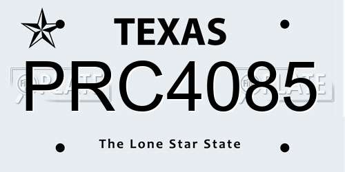 PRC4085 Texas License Plate