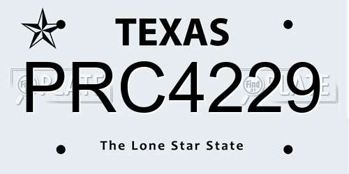 PRC4229 Texas License Plate