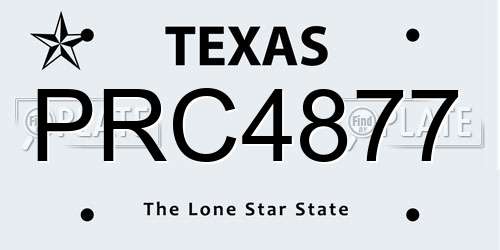 PRC4877 Texas License Plate