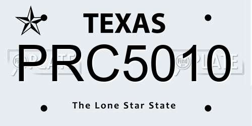 PRC5010 Texas License Plate