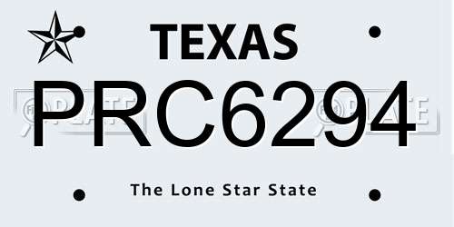 PRC6294 Texas License Plate