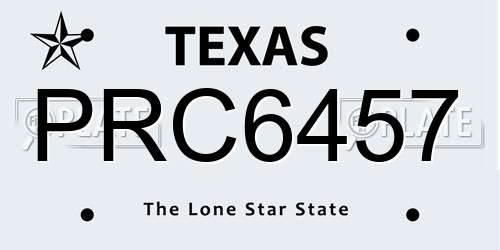 PRC6457 Texas License Plate