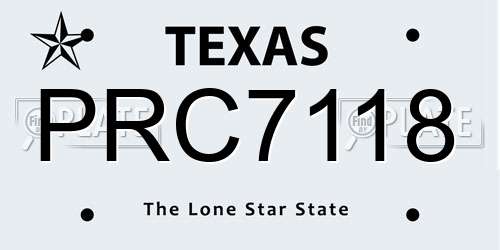 PRC7118 Texas License Plate