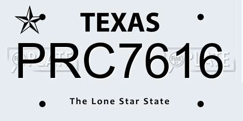 PRC7616 Texas License Plate