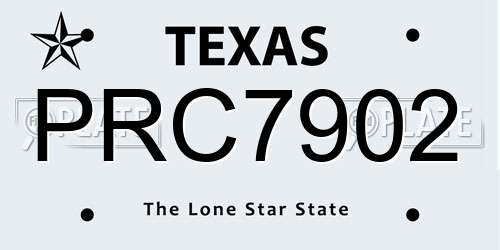 PRC7902 Texas License Plate