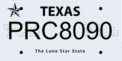 PRC8090 Texas License Plate