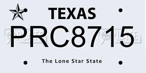 PRC8715 Texas License Plate