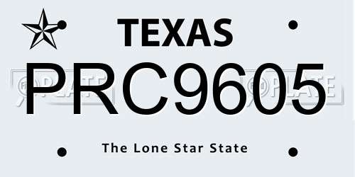 PRC9605 Texas License Plate