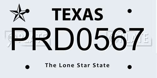 PRD0567 Texas License Plate