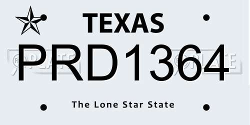 PRD1364 Texas License Plate