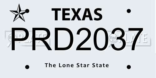 PRD2037 Texas License Plate
