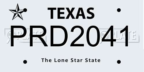 PRD2041 Texas License Plate
