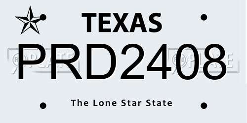 PRD2408 Texas License Plate