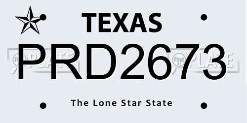 PRD2673 Texas License Plate