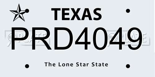 PRD4049 Texas License Plate
