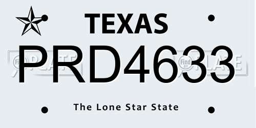 PRD4633 Texas License Plate