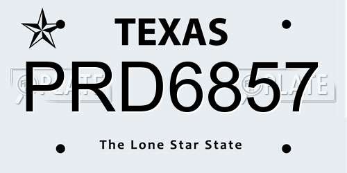 PRD6857 Texas License Plate