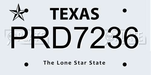 PRD7236 Texas License Plate