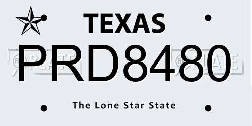 PRD8480 Texas License Plate