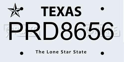 PRD8656 Texas License Plate