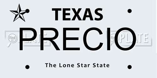 PRECIO Texas License Plate