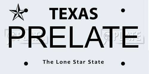 PRELATE Texas License Plate