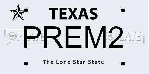 PREM2 Texas License Plate