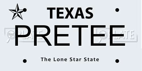 PRETEE Texas License Plate