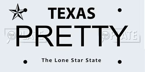 PRETTY Texas License Plate