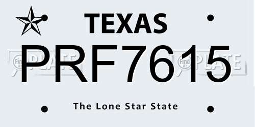 PRF7615 Texas License Plate