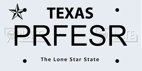 PRFESR Texas License Plate