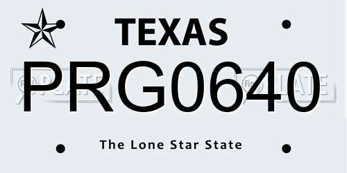 PRG0640 Texas License Plate