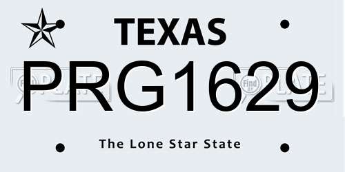 PRG1629 Texas License Plate